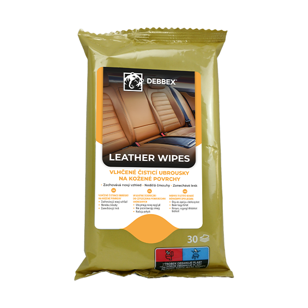 Vlhčené čisticí ubrousky na kožené povrchy