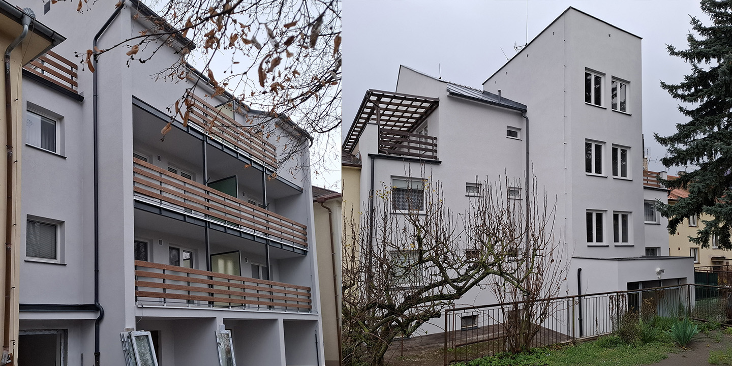 Omítka bytový dům benešov - omítka sildekor