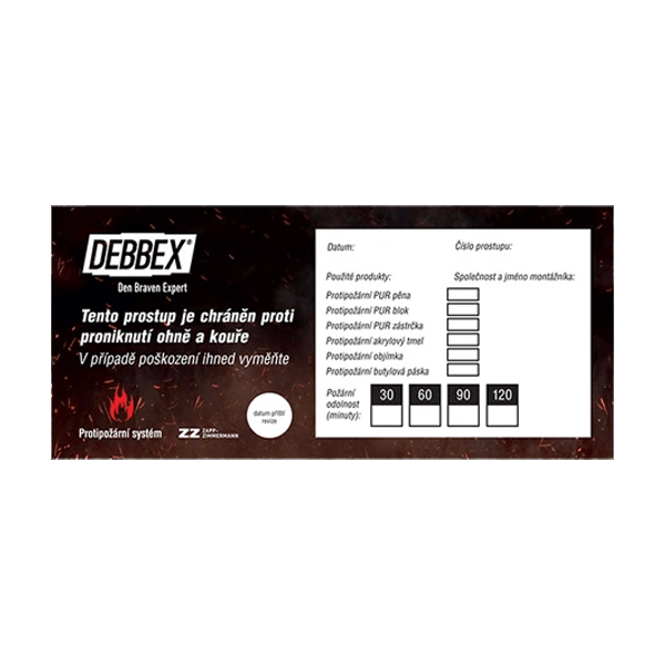 Protipožární identifikační samolepka